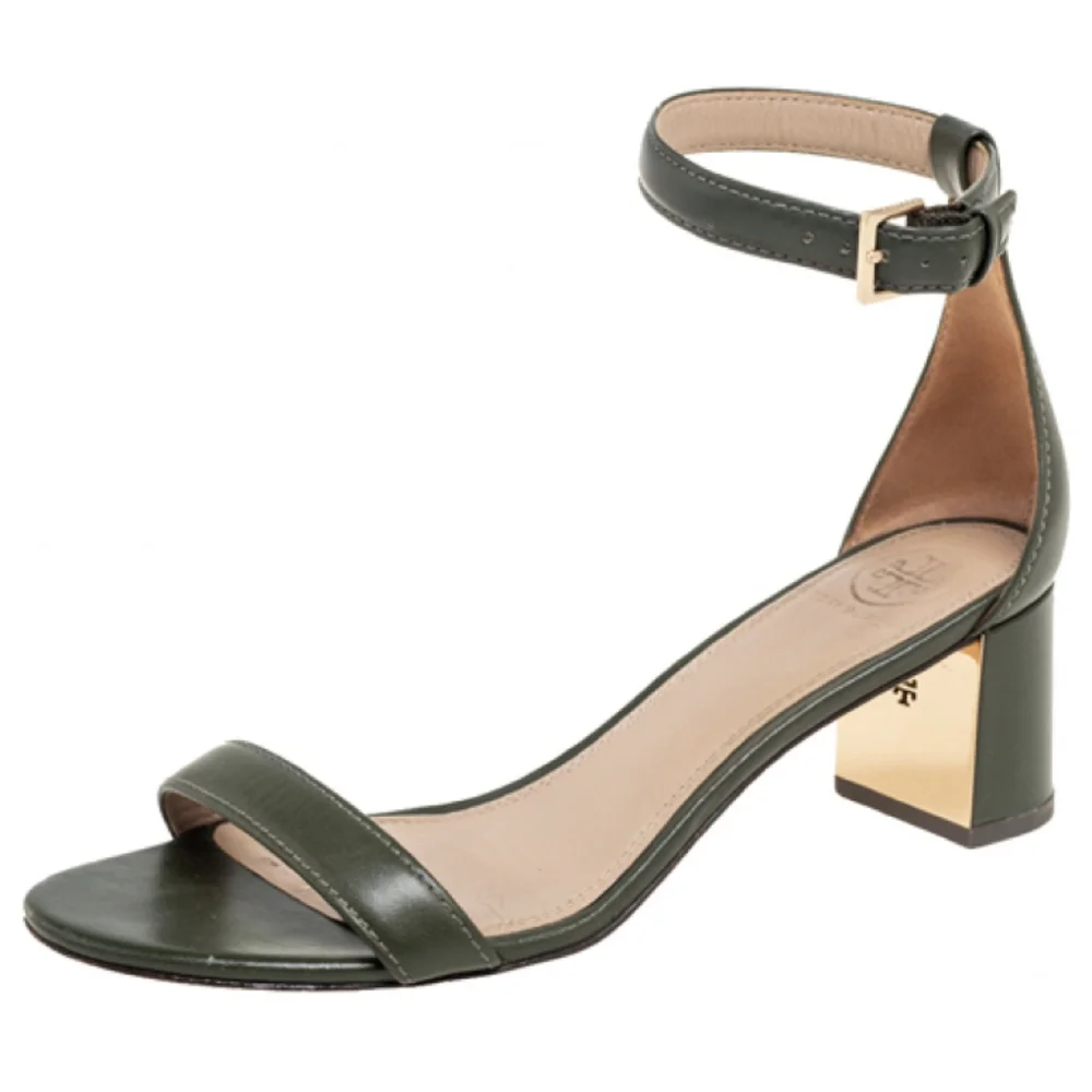 Tory Burch Cecile 55 mm Leather Sandal in Green size 10